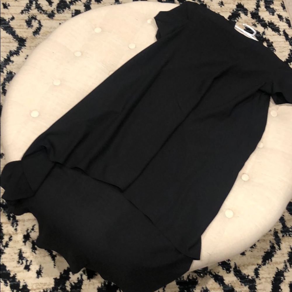 Black semi sheer swing dress hi-low